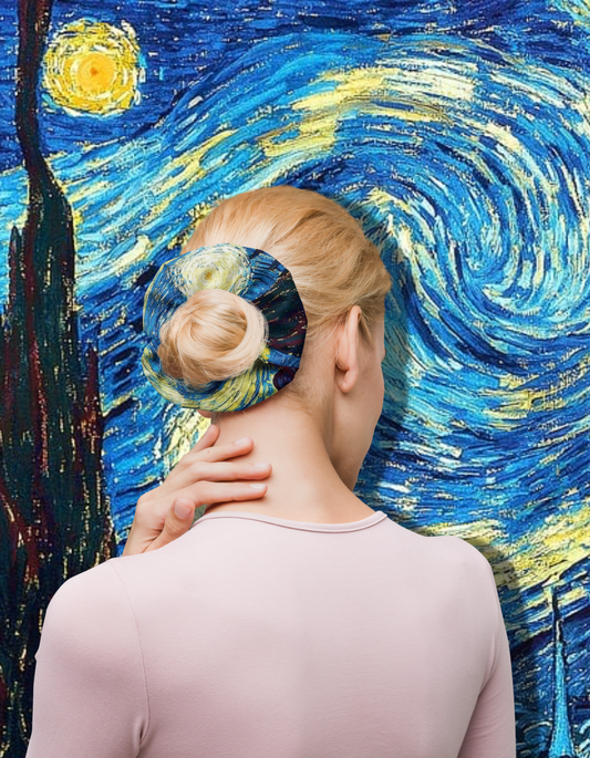 Van Gogh Inspired Starry Night Recycled Scrunchie