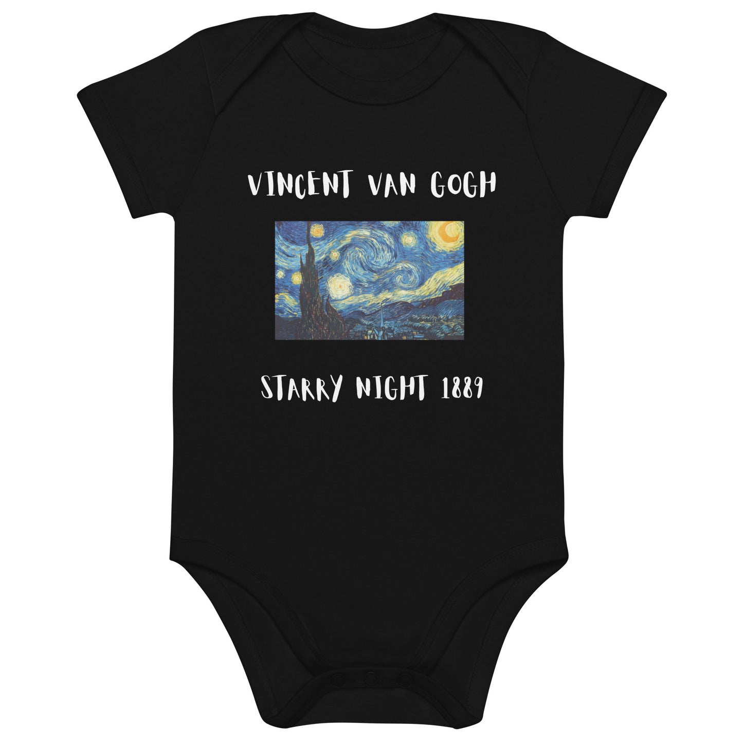 Starry Night Inspired by Van Gogh Organic Cotton Baby Bodysuit