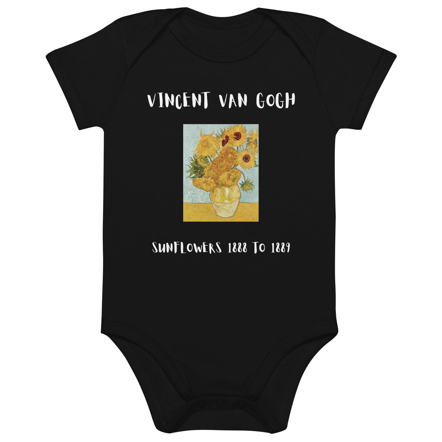 Van Gogh Inspired Sunflowers Organic Cotton Baby Bodysuit