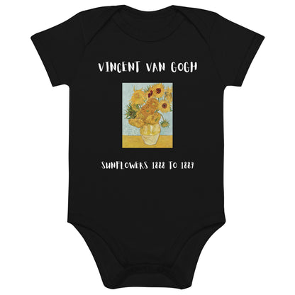 Van Gogh Inspired Sunflowers Organic Cotton Baby Bodysuit