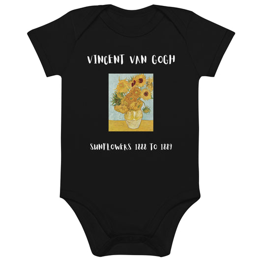 Van Gogh Inspired Sunflowers Organic Cotton Baby Bodysuit