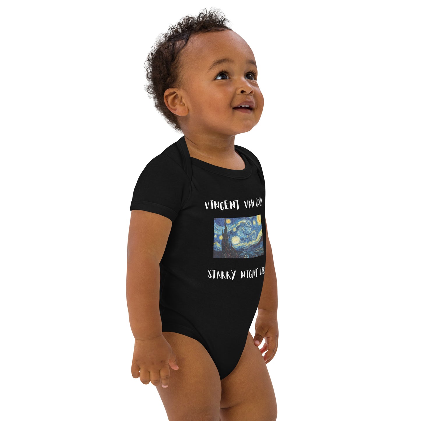 Starry Night Inspired by Van Gogh Organic Cotton Baby Bodysuit