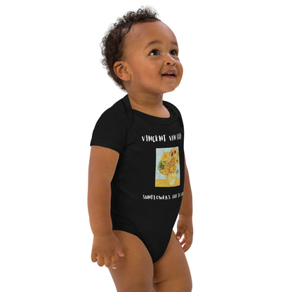 Van Gogh Inspired Sunflowers Organic Cotton Baby Bodysuit