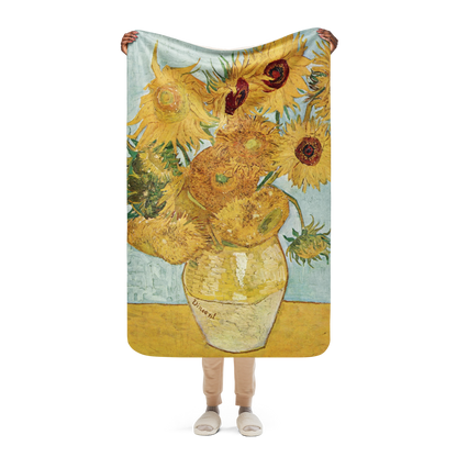 Van Gogh Inspired Sunflowers Sherpa blanket