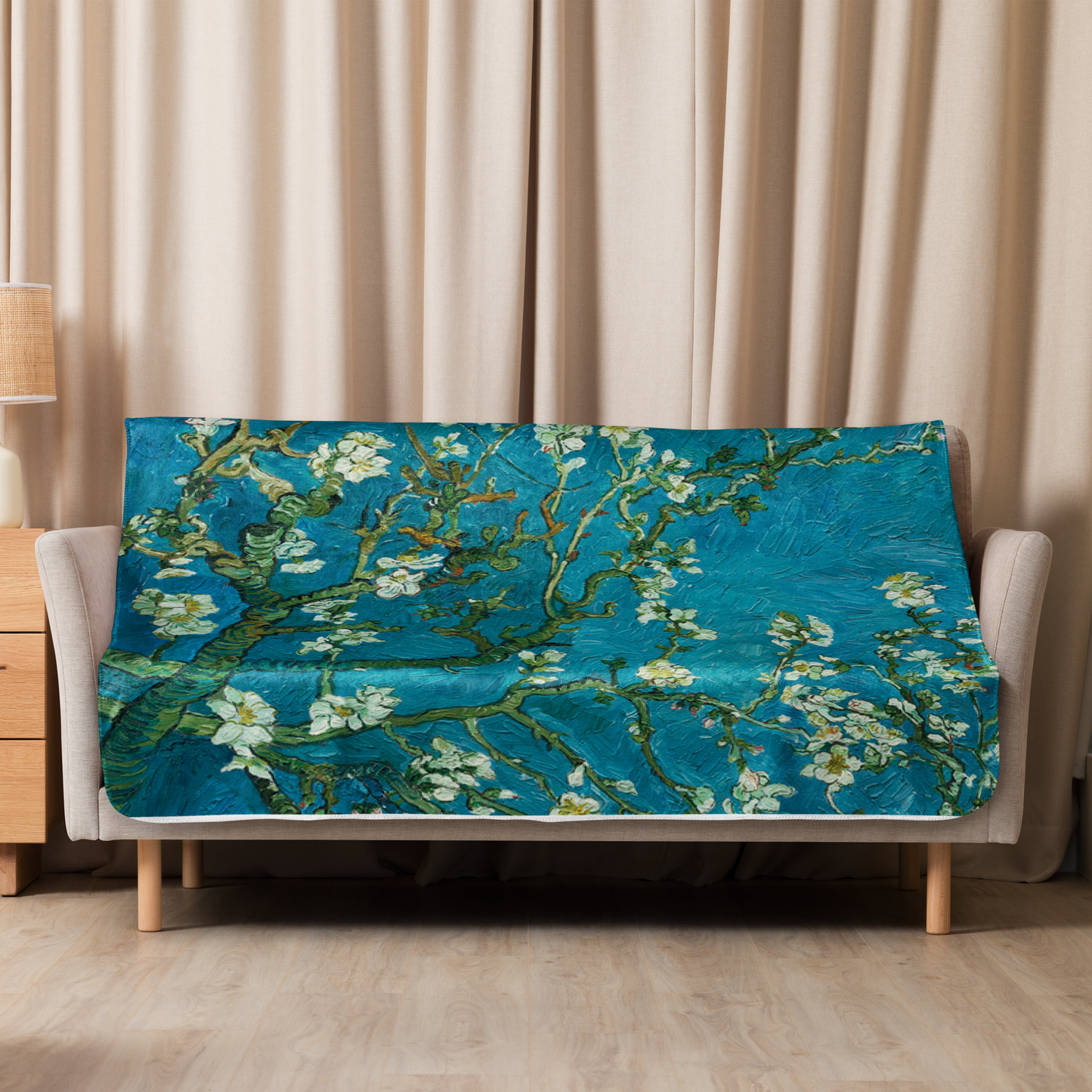 Van Gogh Inspired Almond Blossoms Sherpa blanket