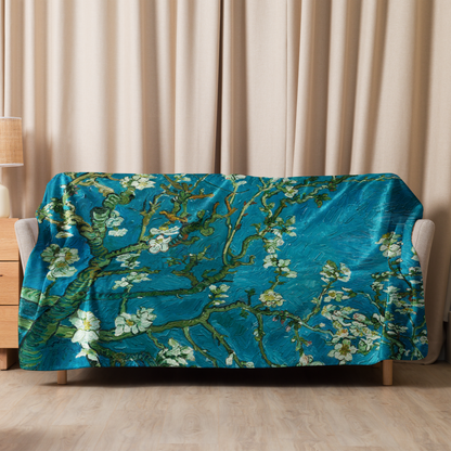 Van Gogh Inspired Almond Blossoms Sherpa blanket