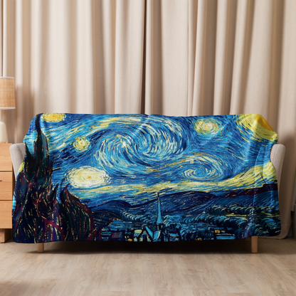 Van Gogh Inspired Starry Night Sherpa blanket